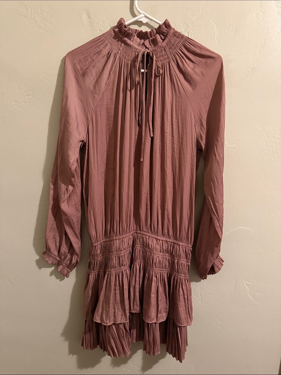 Mustard Seed Dresses & Skirts - Mustard Seed Dusty Rose Long Sleeve Ruffle Tiered Dress